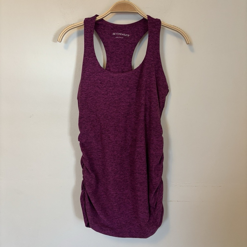 Beyond Yoga Beyond the Bump Spacedye Bases Covered Maternity Tank Top L Magenta
